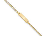 14K Yellow Gold Engraveable Figaro ID Bracelet ( 7 Inches)
